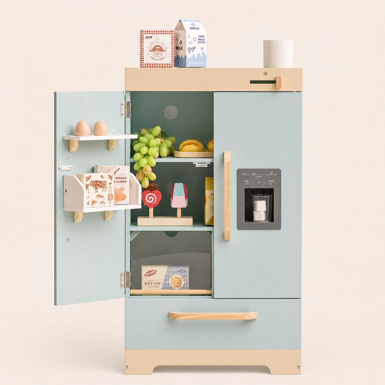 Houten koelkast speelgoed - Lumi Collectie