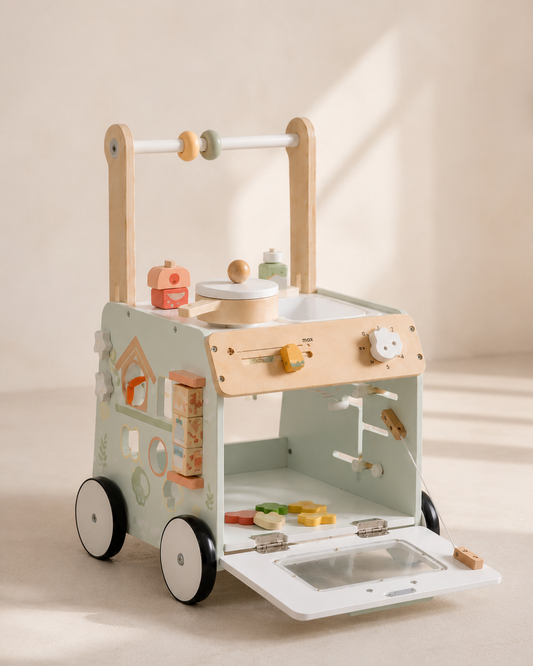 Loopwagen licht blauw baby loopkarretje