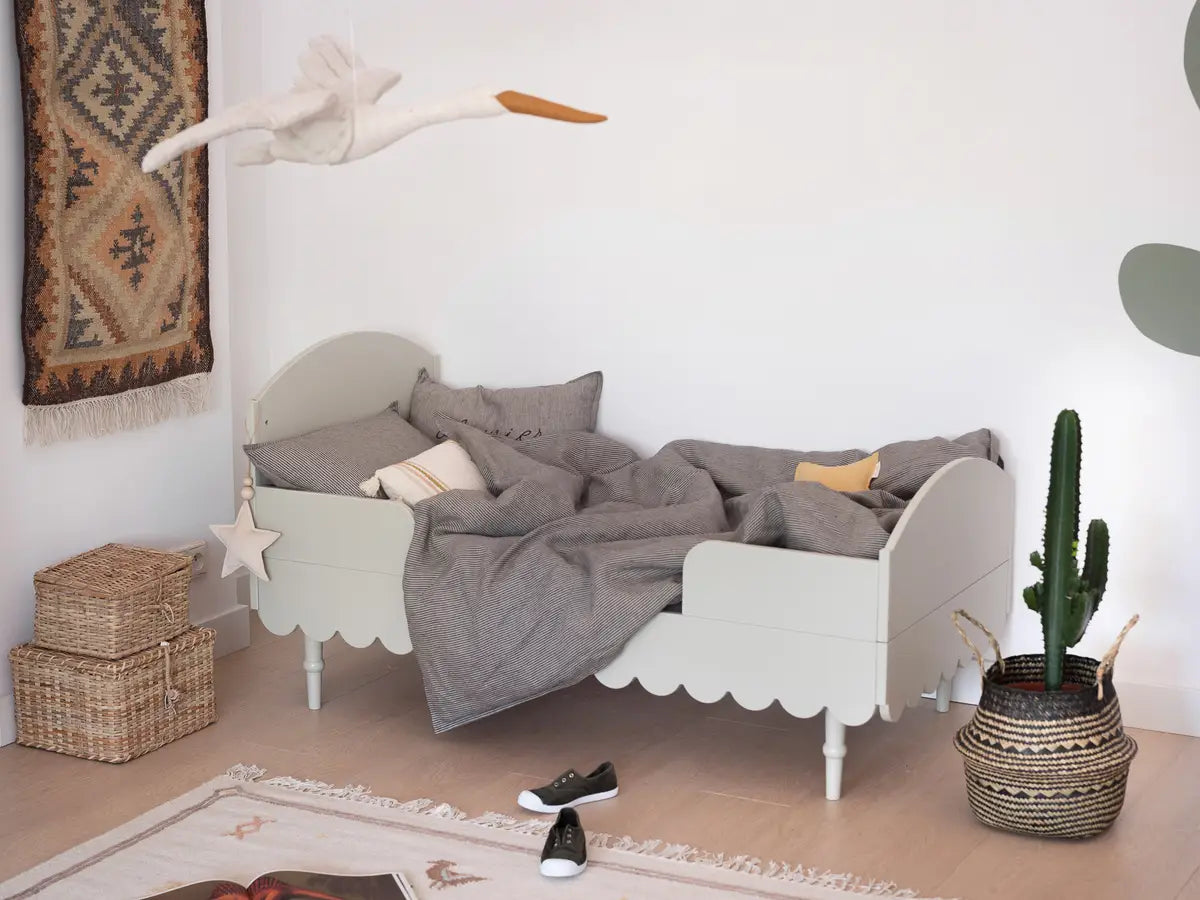 Ledikant en peuterbed - 2in1 - multifunctionele ledikant - olive