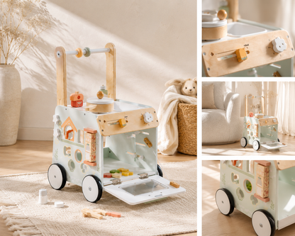 Loopwagen licht blauw baby loopkarretje
