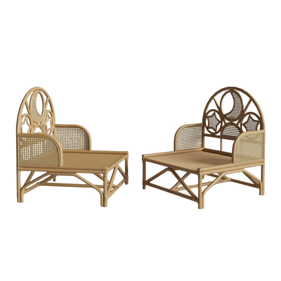 Rotan Peuterbed 2 in 1 - Naturel