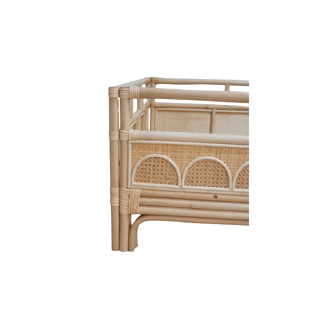 Luna eenpersoonsbed kinderbed boho rotan