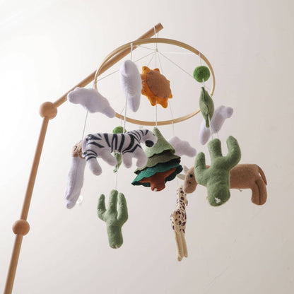 Handgemaakte Babymobiel Zonnige Savannah | Vilt & Hout
