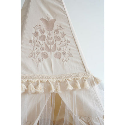 Tipi "Boho" met franjes en mattenset