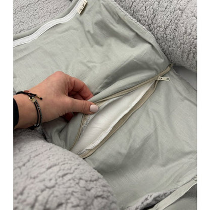 Babynest Teddy Grijs - met geborduurde naam