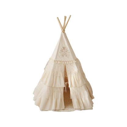 Tipi "Boho" met franjes en mattenset
