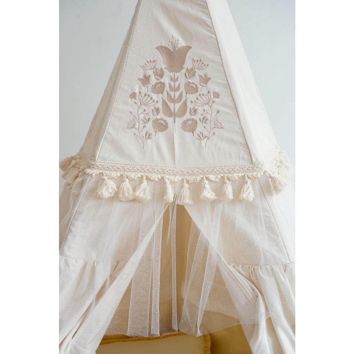 Tipi "Boho" met franjes en mattenset