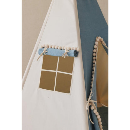 Tipi "Jeans" met pompons en mattenset