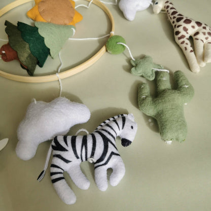 Handgemaakte Babymobiel Zonnige Savannah | Vilt & Hout