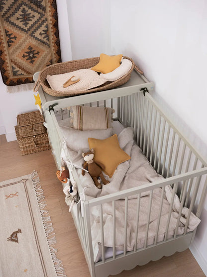 Ledikant en peuterbed - 2in1 - multifunctionele ledikant - olive