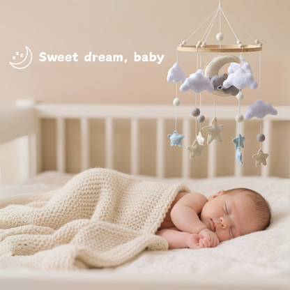Handgemaakte Babymobiel Slaapbeer | Vilt & Hout
