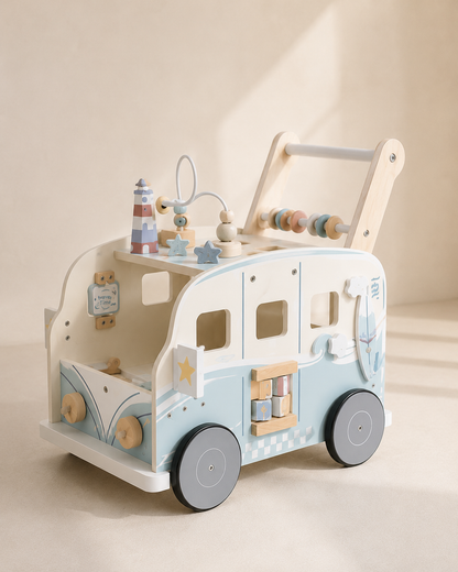 Loopwagen summer licht blauw loopkarretje
