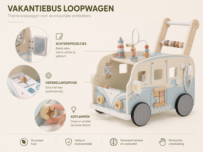 Loopwagen summer licht blauw loopkarretje