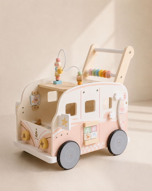 Loopwagen summer roze loopkarretje