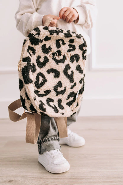 Leopard Rugzak met Naam – Cream/Black