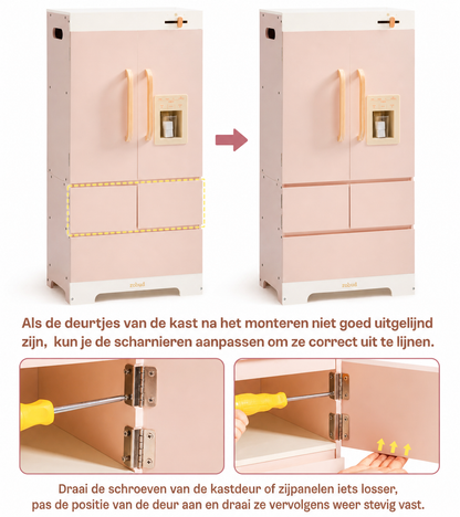 Houten koelkast speelgoed - Rosé collectie
