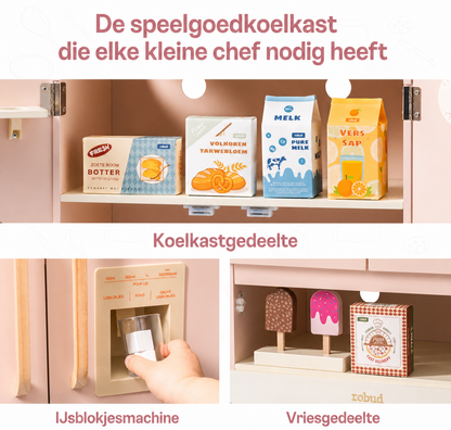 Houten koelkast speelgoed - Rosé collectie