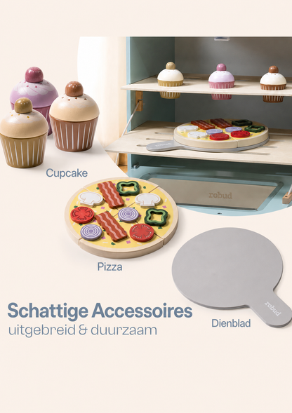 Oven met spoelkeuken hout speelgoed - Lumi collectie