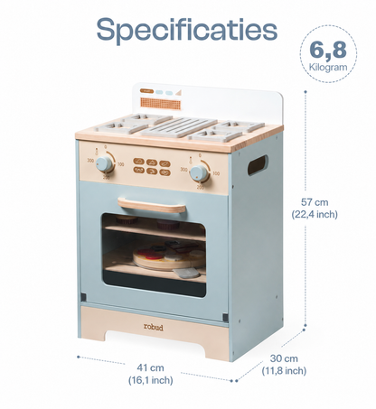 Oven met spoelkeuken hout speelgoed - Lumi collectie