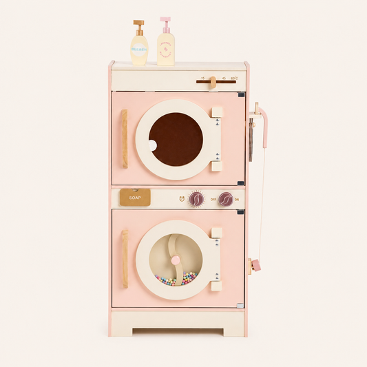 Houten wasmachine speelgoed - Rosé collectie