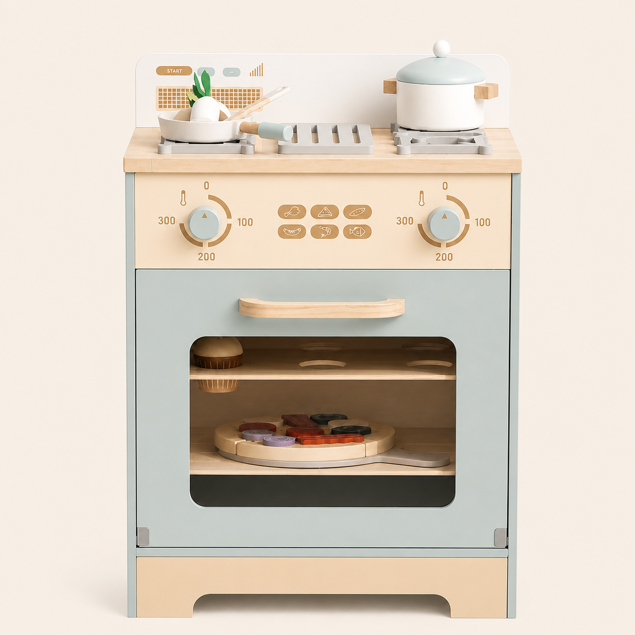 Oven met spoelkeuken hout speelgoed - Lumi collectie