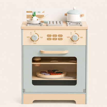 Oven met spoelkeuken hout speelgoed - Lumi collectie