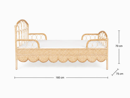 Rotan peuterbed/juniorbed Amber