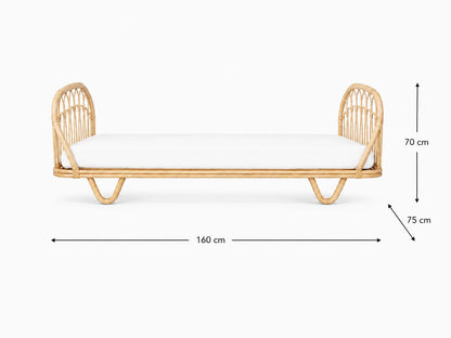 Rotan peuterbed / juniorbed Jade