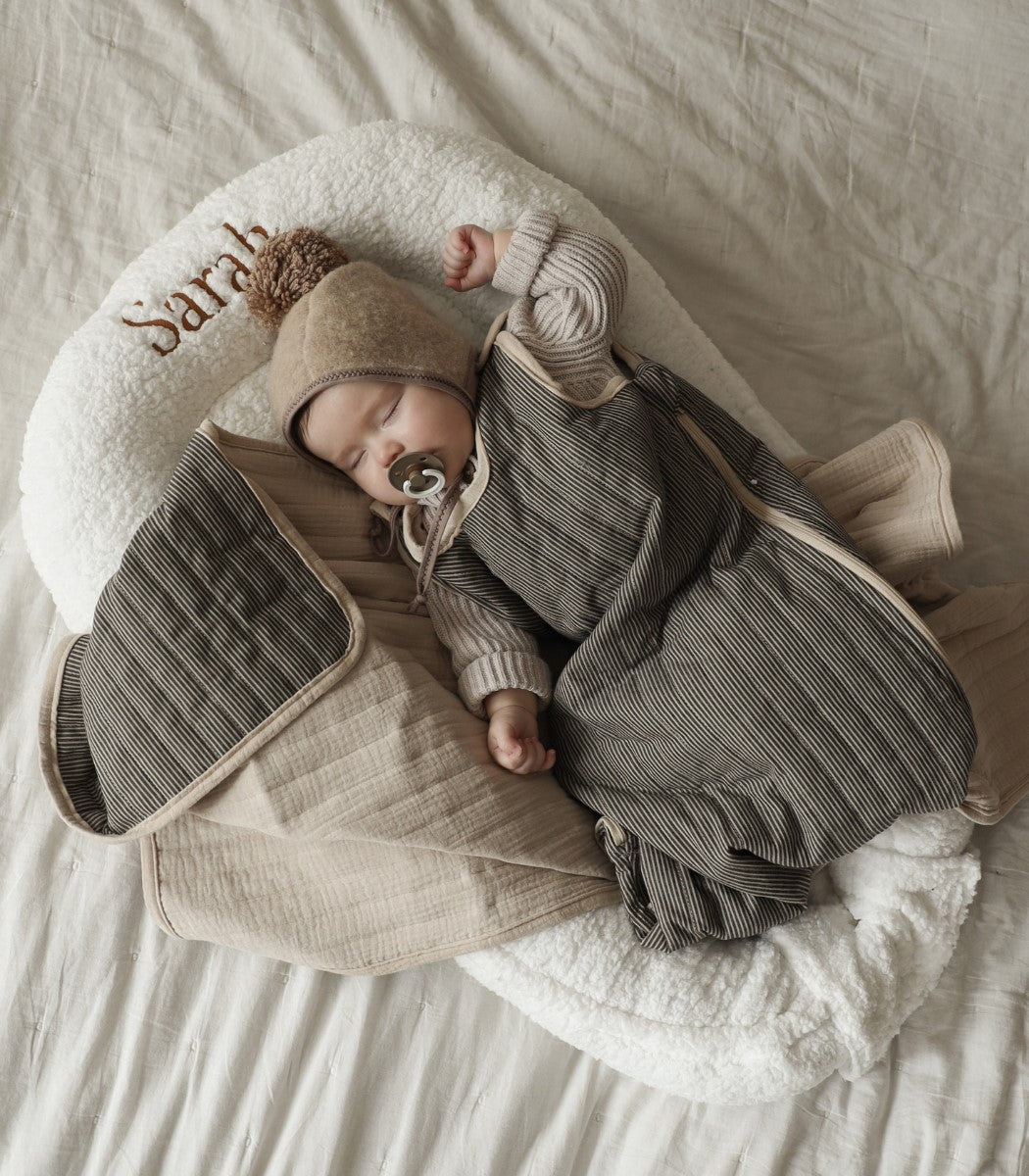 Babynest Teddy Wit - met geborduurde naam