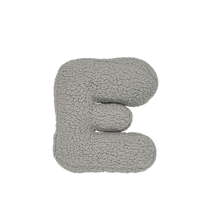 Letter Kussen Teddy - Grijs - Maak een keuze uit een letter