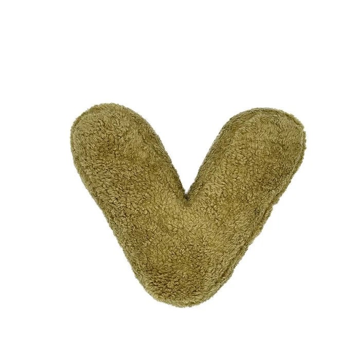 Letter Kussen Teddy - Olive - Maak een keuze uit een letter