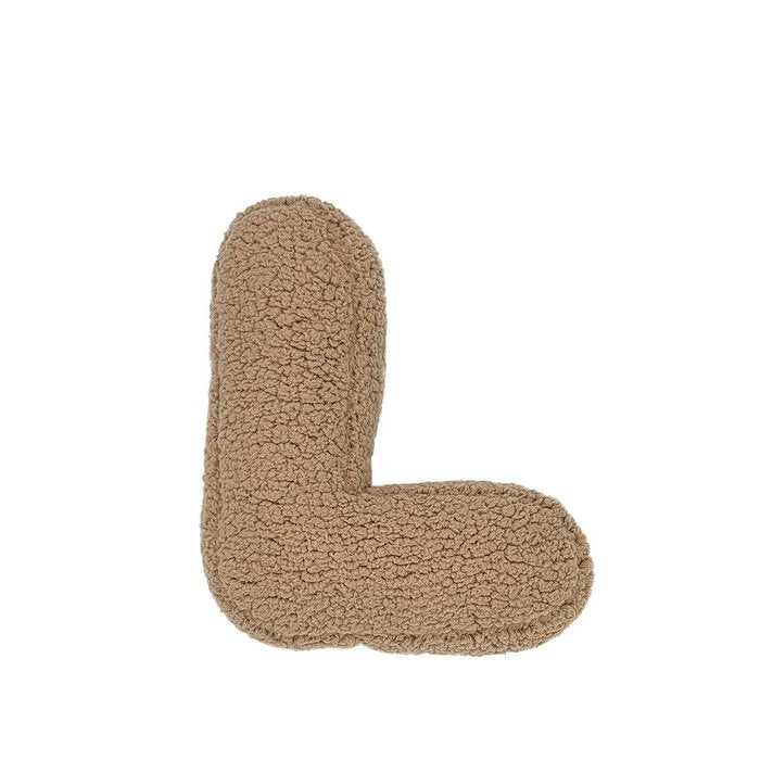Letter Kussen Teddy - Beige - Maak een keuze uit een letter