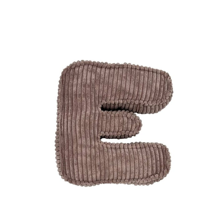Letter Kussen Rib - Bruin - Maak een keuze uit een letter