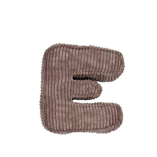 Letter Kussen Rib - Bruin - Maak een keuze uit een letter