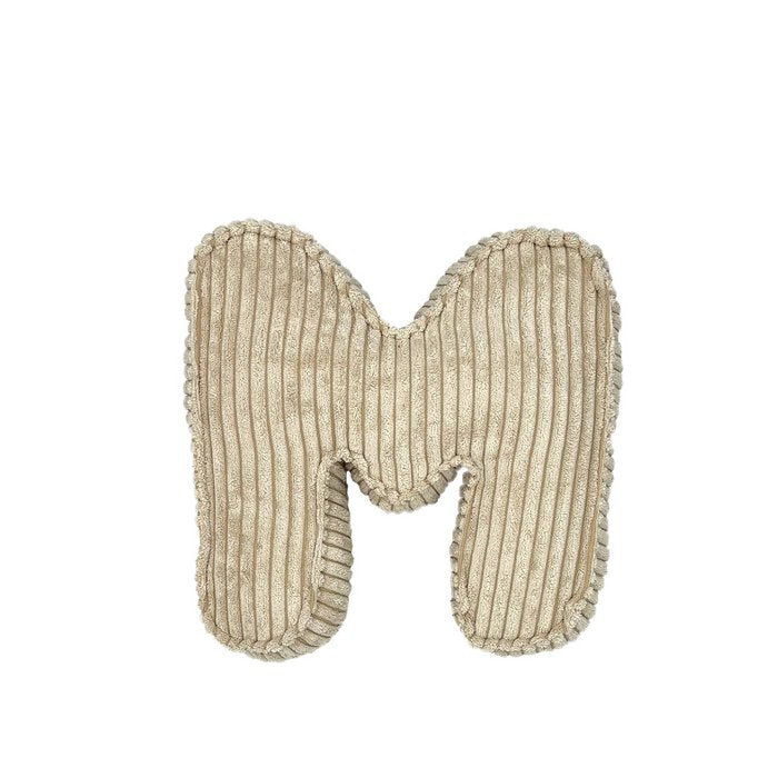 Letter Kussen Rib - Gebroken Wit - Maak een keuze uit een letter