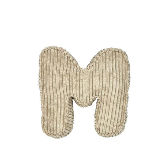 Letter Kussen Rib - Gebroken Wit - Maak een keuze uit een letter
