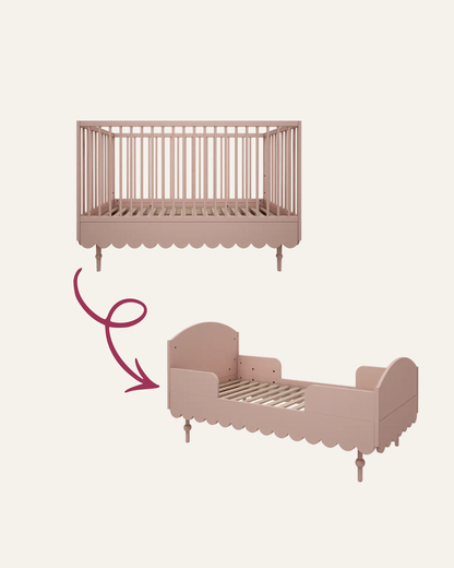 Ledikant en peuterbed - 2in1 - multifunctionele ledikant - roze