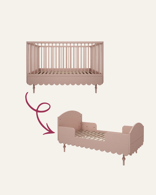 Ledikant en peuterbed - 2in1 - multifunctionele ledikant - roze