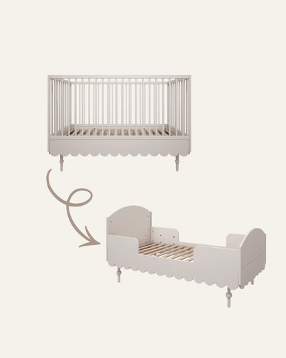 Ledikant en peuterbed - 2in1 - multifunctionele ledikant - olive
