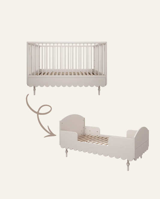 Ledikant en peuterbed - 2in1 - multifunctionele ledikant - olive