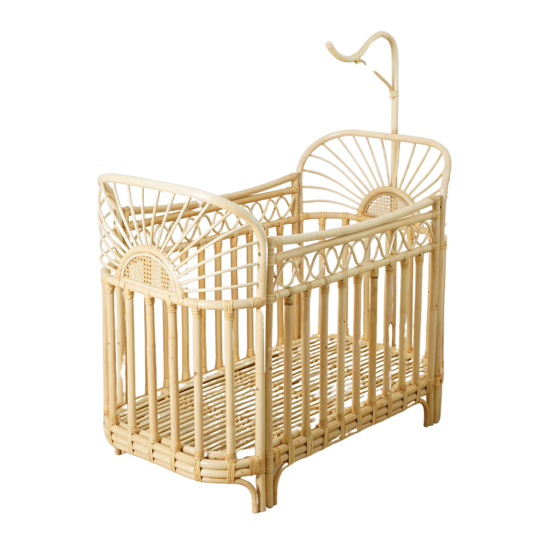 Rotan ledikant met mobielhouder - Boho