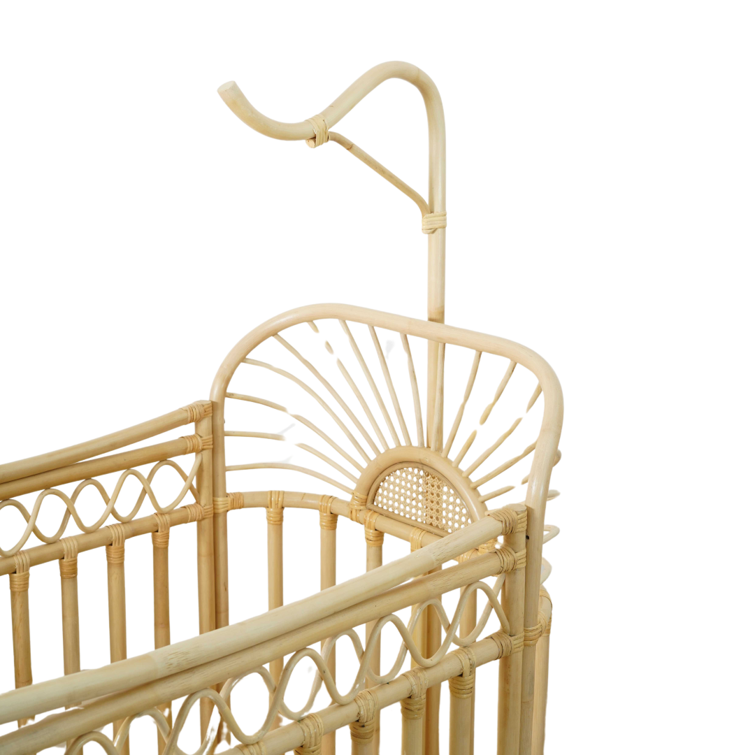 Rotan ledikant met mobielhouder - Boho