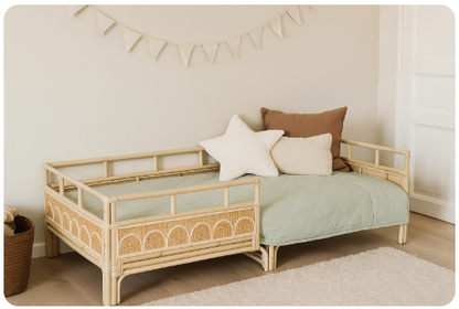 Luna eenpersoonsbed kinderbed boho rotan