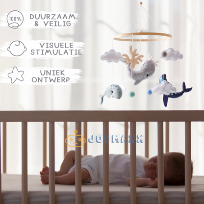 Handgemaakte Babymobiel Oceaan & Walvissen | Vilt & Hout