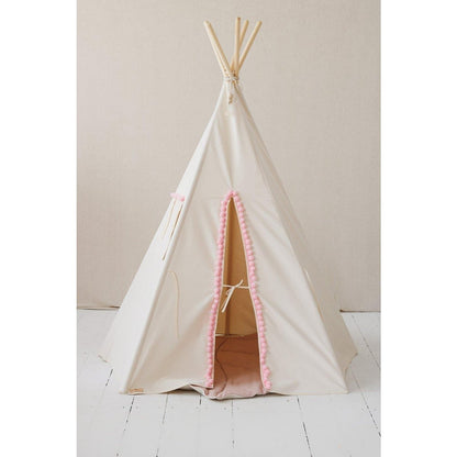 Tipi met pompons en mattenset "Pluizige pompons"