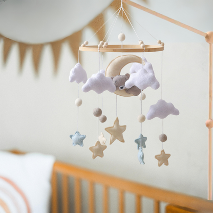 Handgemaakte Babymobiel Slaapbeer | Vilt & Hout