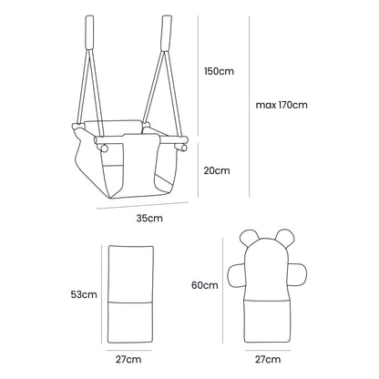 Indoor Baby Swing, Square - Pink Powder