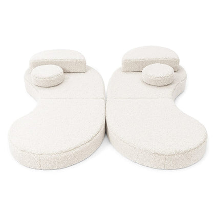 MeowBaby® Modular Sofa Coccolo for Kids – 6 Piece, Bearly Off-White