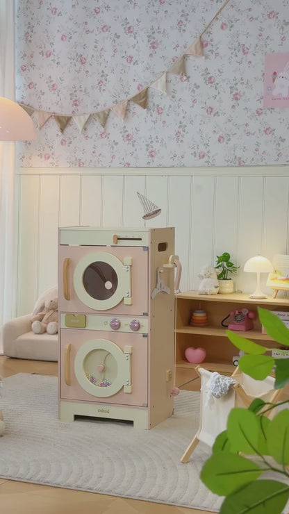 Houten wasmachine speelgoed - Rosé collectie
