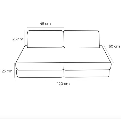 Small Modular Sofa for Kids - Churros Pink